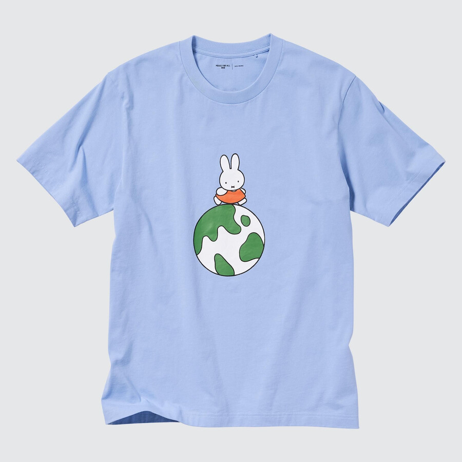 dámská modrá trička uniqlo peace for all s grafikou dick bruna