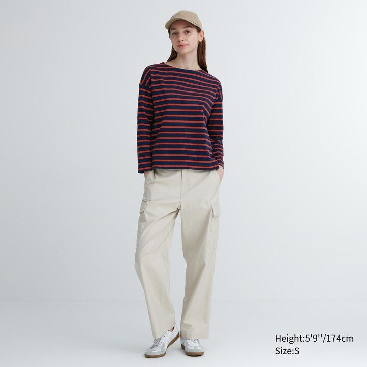 dámská bílá trička s pruhovanými rukávy uniqlo