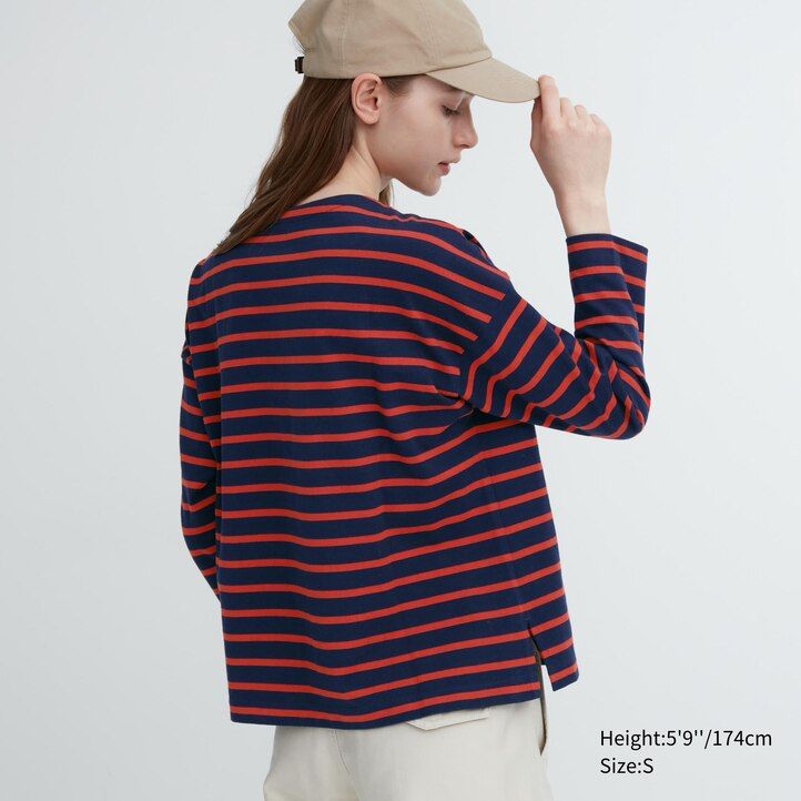 dámská bílá trička s pruhovanými rukávy uniqlo
