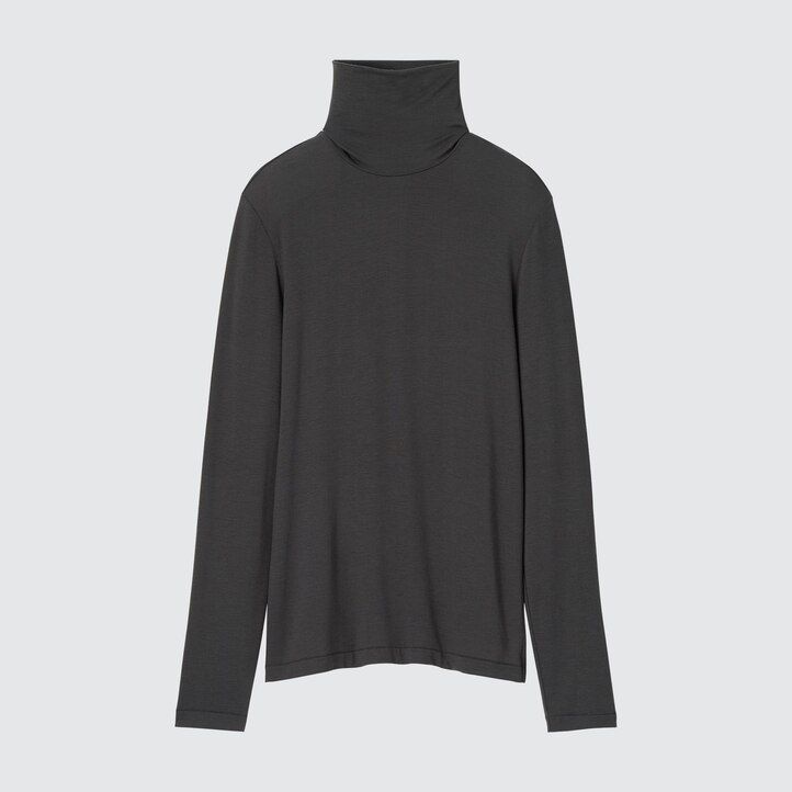 oranžová dámská termo trička uniqlo heattech ultra light s rukávy
