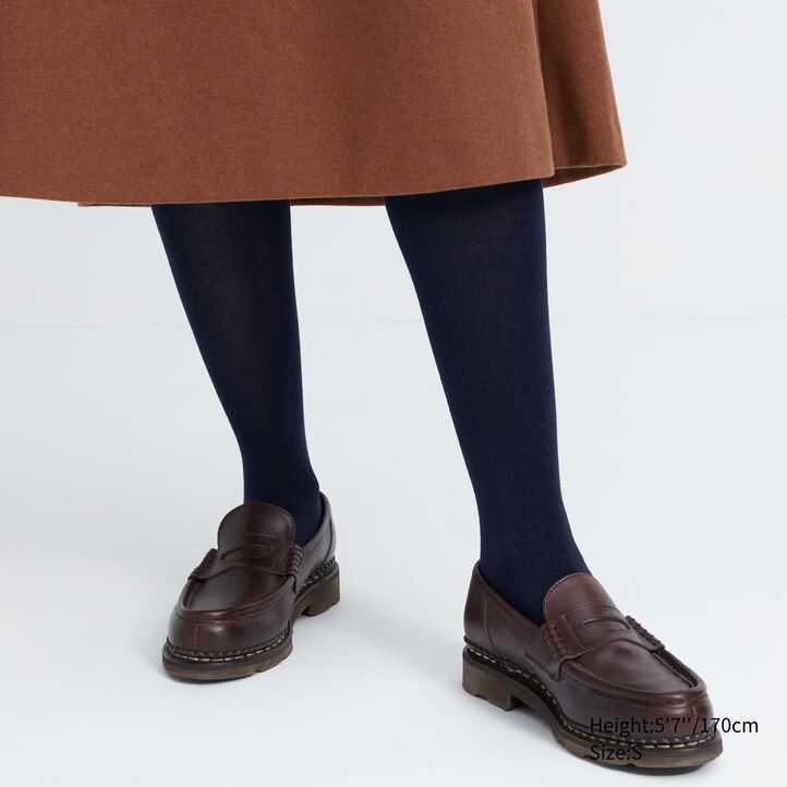 Černé dámské pletené termo legíny uniqlo heattech glitter