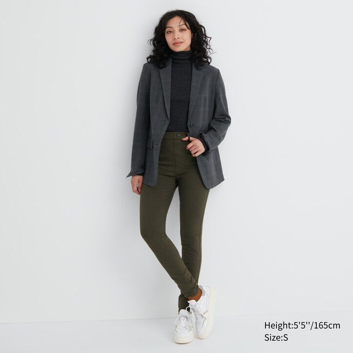 dámské termo tričko uniqlo heattech ultra stretch high rise v olivové barvě