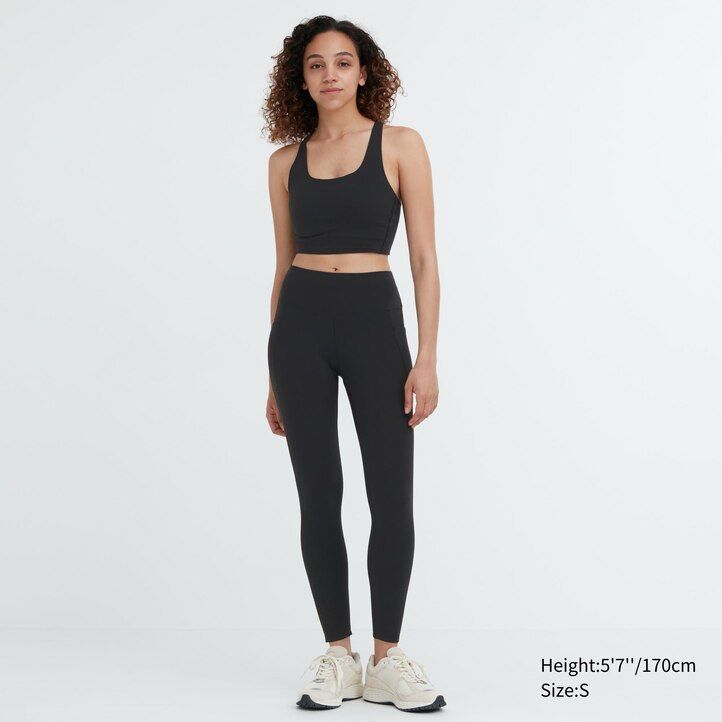 hnědé dámské měkké tričko uniqlo airism s uv ochranou a kapsami