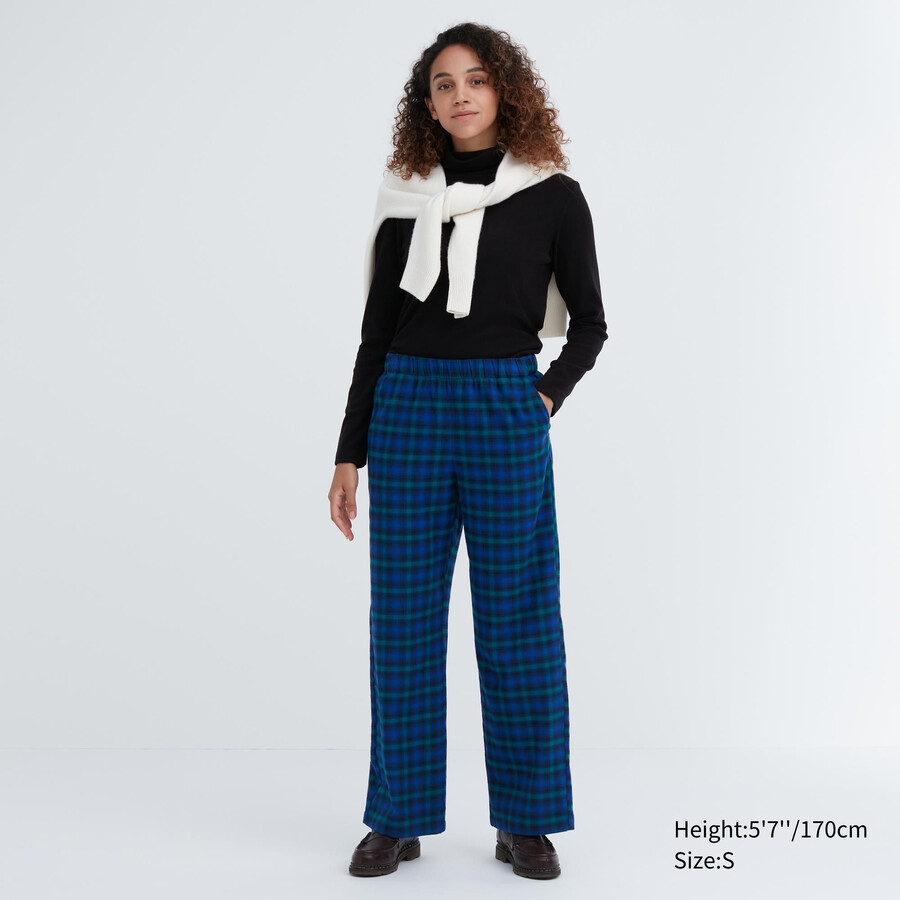 dámské flanelové topy uniqlo modré
