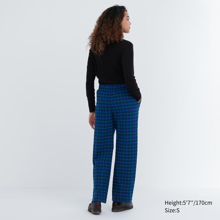 dámské flanelové topy uniqlo modré