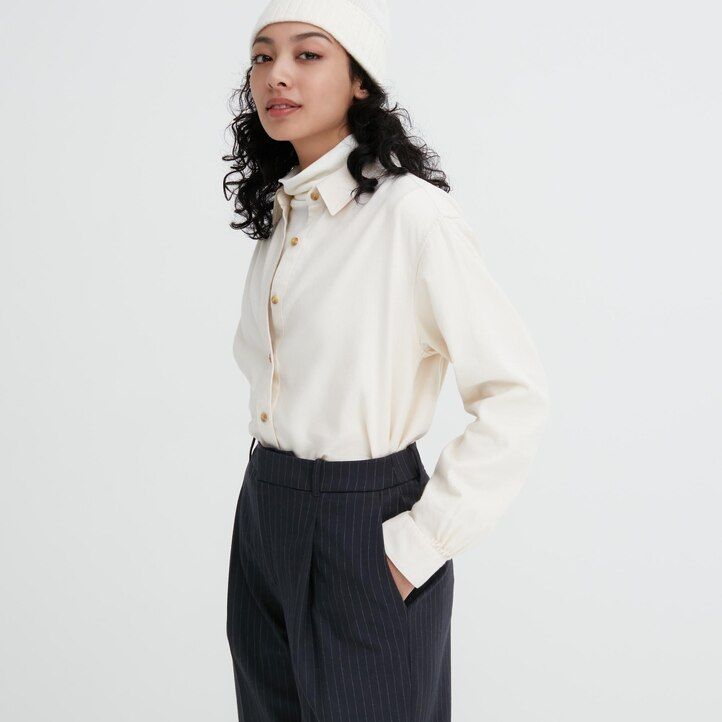 dámské pruhované skládané topy uniqlo heattech v tmavě modré barvě