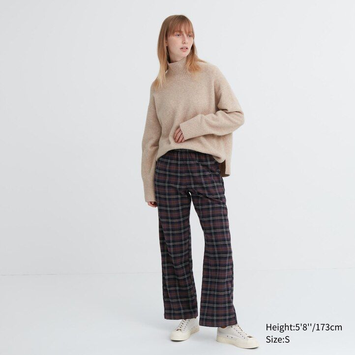 dámské flanelové topy uniqlo tmavě hnědé