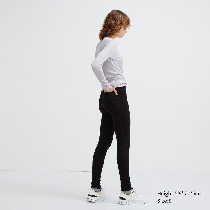 dámské ultra strečové topy uniqlo heattech s vysokým pasem olivové barvy