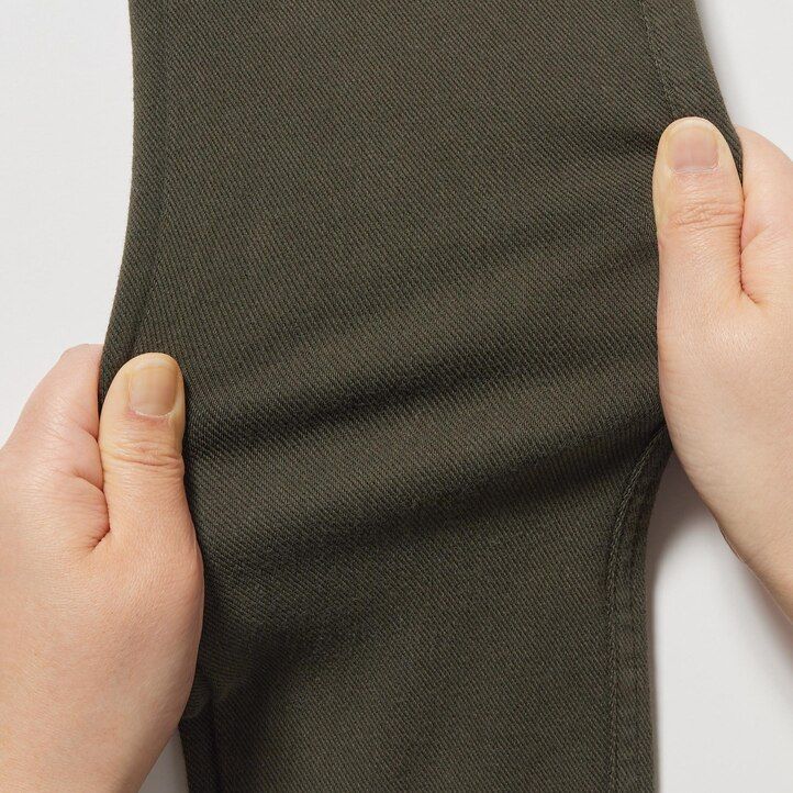 dámské ultra strečové topy uniqlo heattech s vysokým pasem olivové barvy