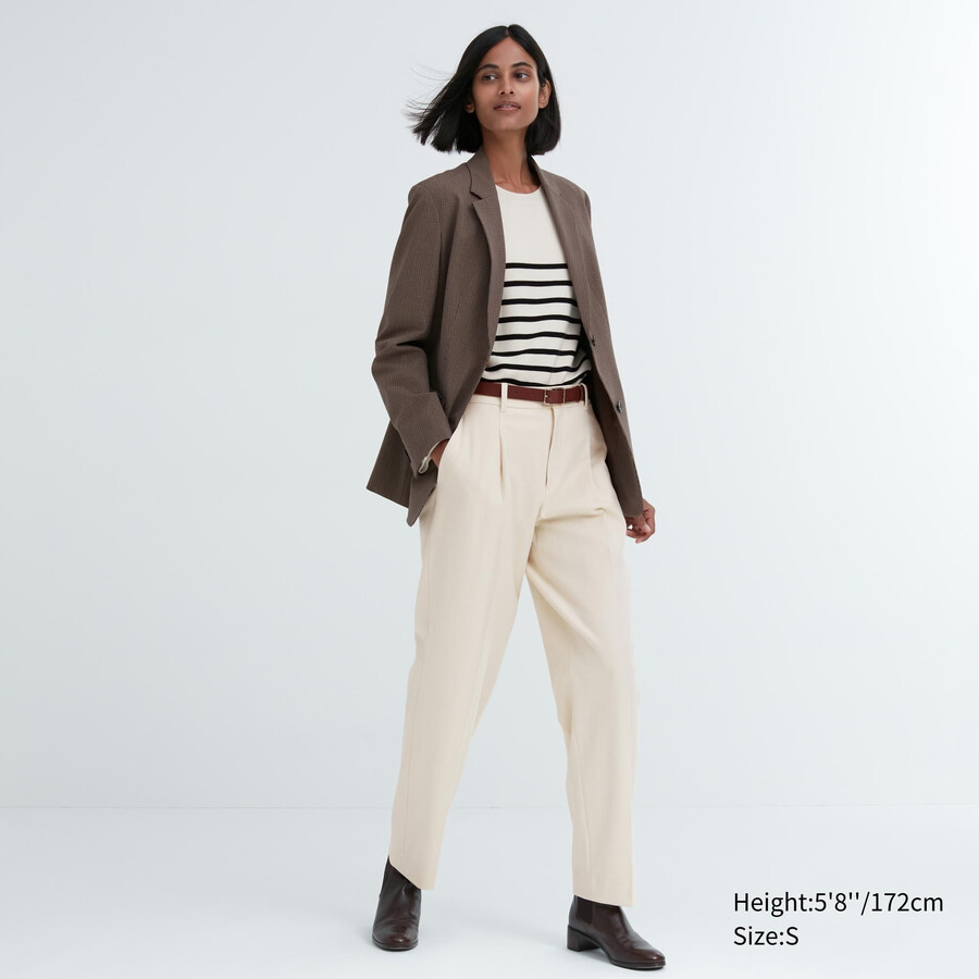 dámské skládané topy uniqlo heattech béžové barvy