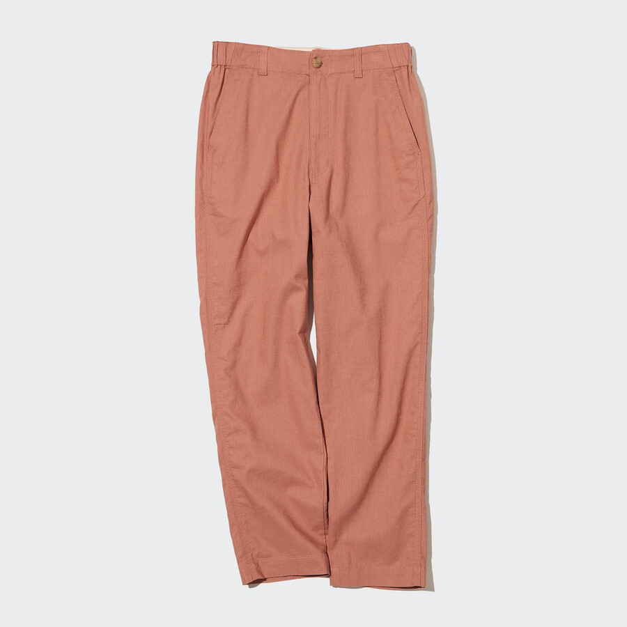 hnědé dámské zúžené topy uniqlo z lněné bavlny